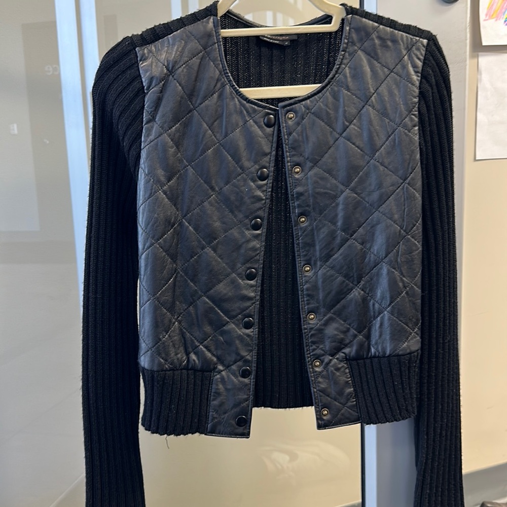 BCBG Maxmzria Bomber Leather Jacket